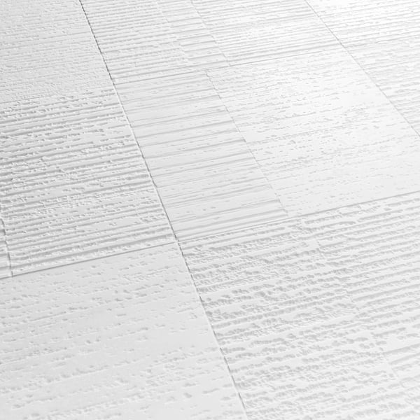 Stretto Carved Thassos 16x16 Textured Honed Marble Tile in White, View 4, open zoomed image