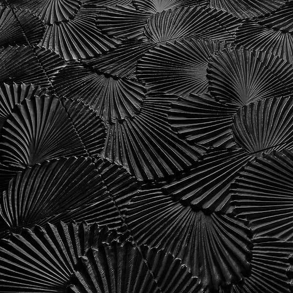 Okeanos Carved Black Jade 16x16 3D Honed Marble Tile