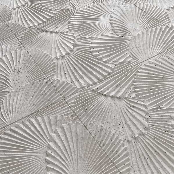 Okeanos Carved Silver Travertine 16x16 3D Honed Tile