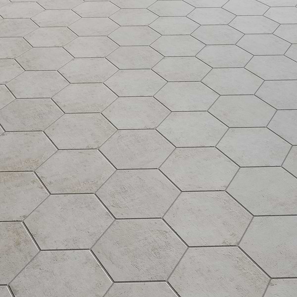 Portrait Ivory Beige 2" Hex Matte Mosaic Tile in White, View 4, open zoomed image
