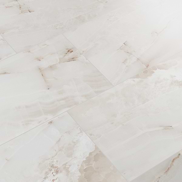 Basic Marble Onyx Aurelia Beige 12x24 Satin Porcelain Tile in Light Beige with veining, View 4, open zoomed image