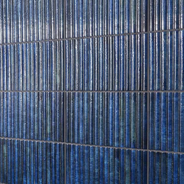 Curve Fluted Blue 6x12 3D Glossy Ceramic Tile