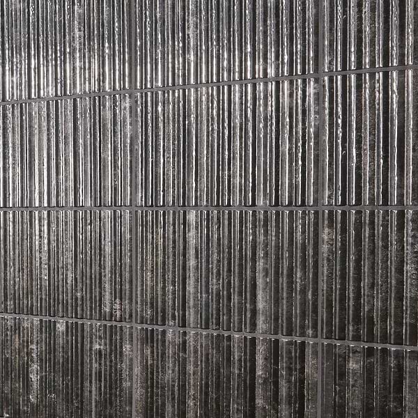 Curve Fluted Black 6x12 3D Glossy Ceramic Tile