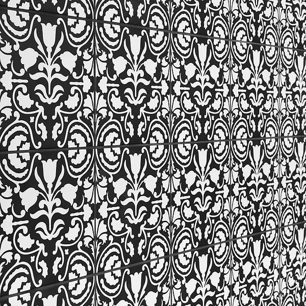 Elowynn Belle Midnight Black 8x8 Matte Porcelain Tile by Kravet in Black, White, View 4, open zoomed image