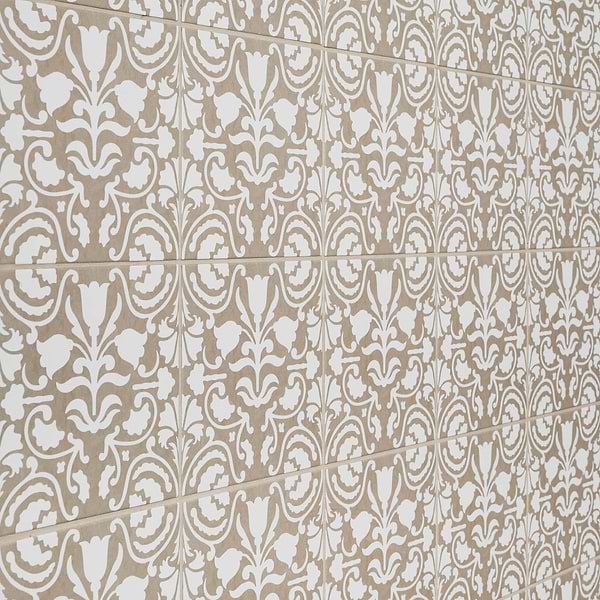 Elowynn Belle Sand Beige 8x8 Matte Porcelain Tile by Kravet in Beige & Cream, View 4, open zoomed image