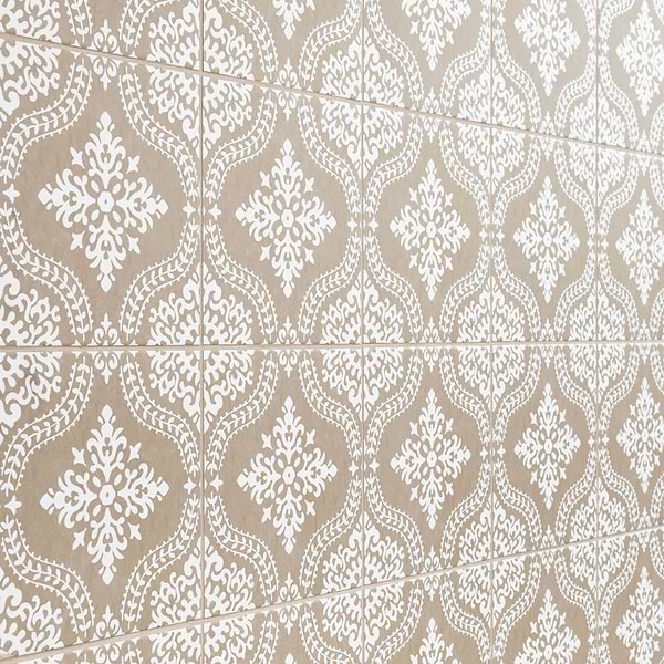 Elowynn Flora Sand Beige 8x8 Matte Porcelain Tile by Kravet in Beige & Cream, View 4, open zoomed image