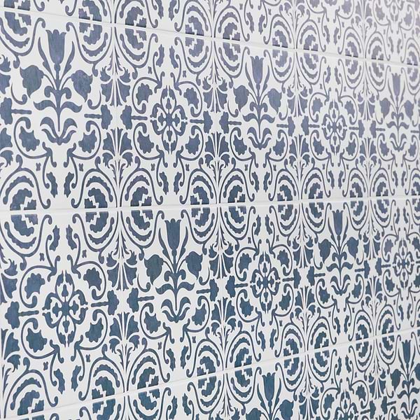 Elowynn Haven & Belle Cove White 8x8 Matte Porcelain Tile by Kravet in Blue, White, View 4, open zoomed image