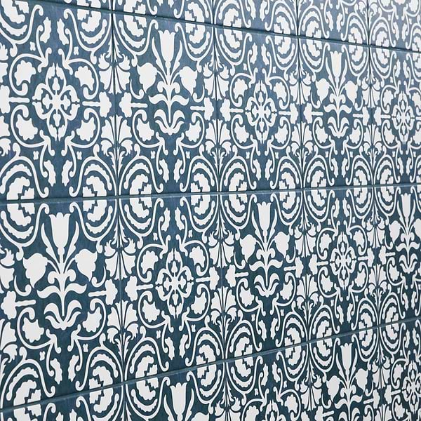 Elowynn Haven & Belle Marina Blue 8x8 Matte Porcelain Tile by Kravet in Blue, White, View 4, open zoomed image