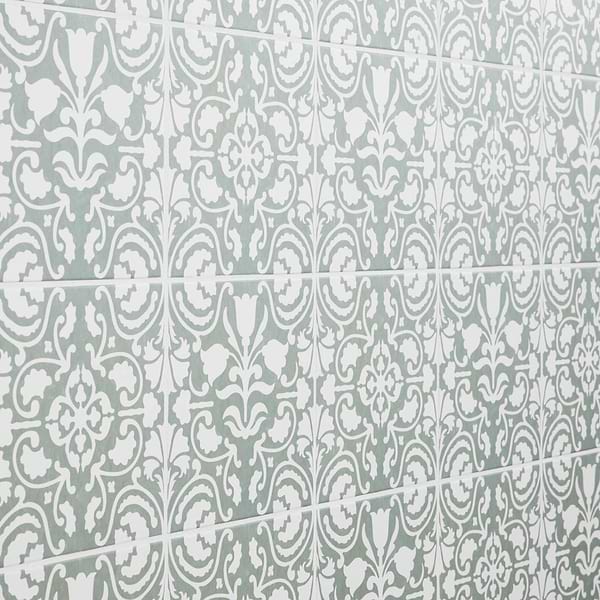 Elowynn Haven & Belle Seafoam Green 8x8 Matte Porcelain Tile by Kravet in Blue, White, View 4, open zoomed image