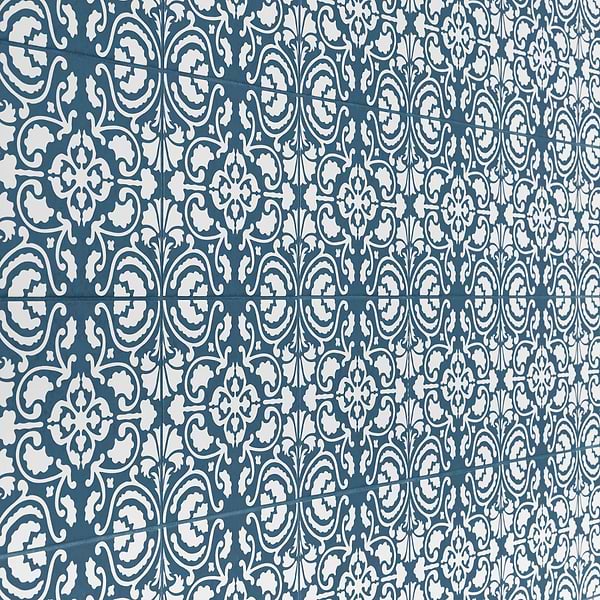 Elowynn Haven Marina Blue 8x8 Matte Porcelain Tile by Kravet in Blue, White, View 4, open zoomed image