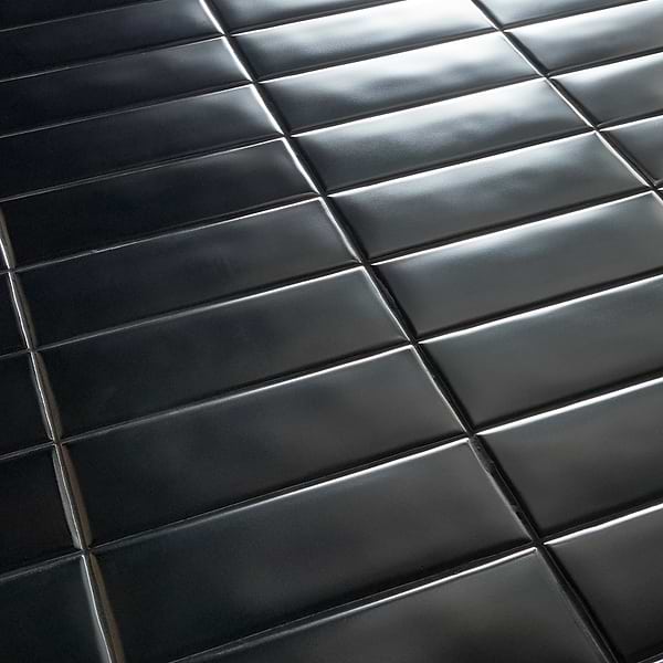 Telos Midnight Metallic 4x12 Matte Ceramic Tile in Metallic, View 3, open zoomed image