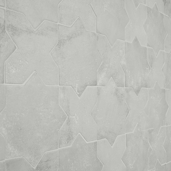 Parma Dove Gray Matte Star and Dove Gray Matte Cross 6" Porcelain Tile