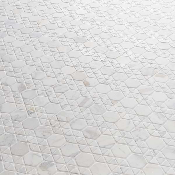 Aspekt Calacatta 2" Hexagon Honed Marble Mosaic Tile