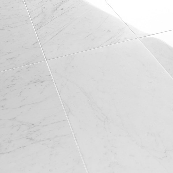 Bianco Carrara Premium "C" 12x24 Polished Marble Tile in White, View 4, open zoomed image
