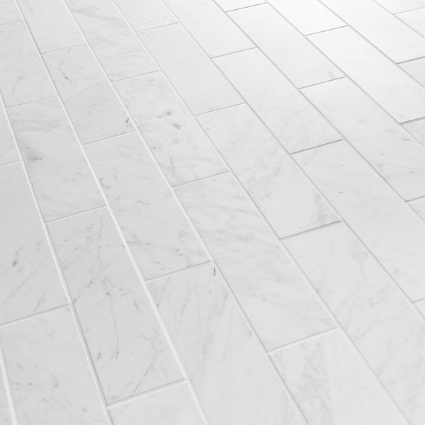 Bianco Carrara 3x12 Honed Marble Tile