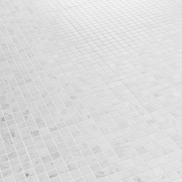 Bianco Carrara 1x1 Honed Marble Mosaic Tile