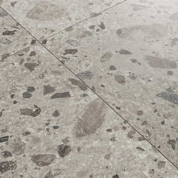 Rizo Pavement Gray 48x48 Terrazzo Look Matte Porcelain Tile