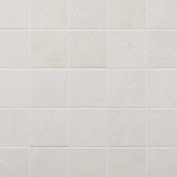 Velour Vanilla 4x4 Leather Marble Tile in Warm White, View 4, open zoomed image