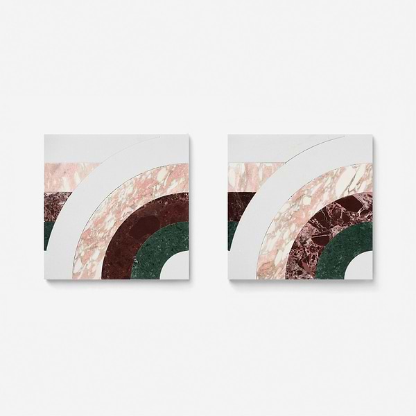 Elizabeth Sutton Arc Horizontal Passion Multicolor 12x12 Polished Marble Mosaic Tile