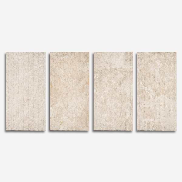 Cream Misto Beige  Chiseled 12x24 Textured Marble Tile