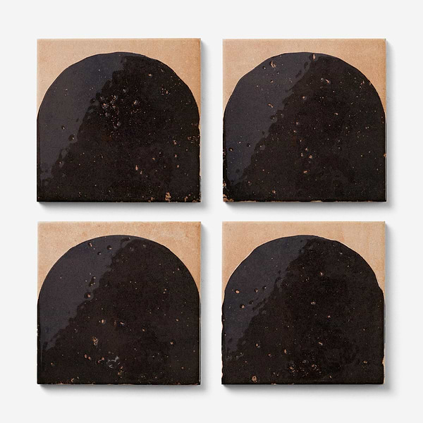 Essa Deco Black 6x6 Terracotta Look Polished and Matte Porcelain Tile in Black, Terracotta, View 4, open zoomed image