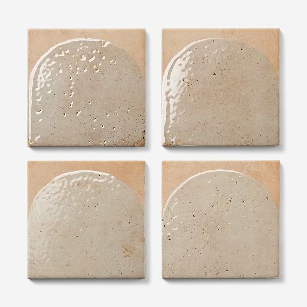 Essa Deco Sand Beige 6x6 Terracotta Look Polished and Matte Porcelain Tile in Beige, Terracotta, View 4, open zoomed image