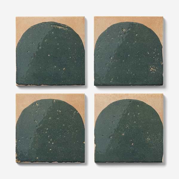 Essa Deco Green 6x6 Terracotta Look Polished and Matte Porcelain Tile in Green, Terracotta, View 4, open zoomed image