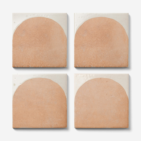 Essa Deco Terracotta 6x6 Terracotta Look Polished and Matte Porcelain Tile in White, Terracotta, View 4, open zoomed image