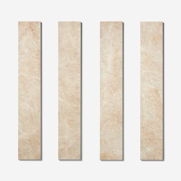 Grand Taj Mahal Champagne Beige 4x24 Stone Look Matte Porcelain Tile in Beige, View 4, open zoomed image