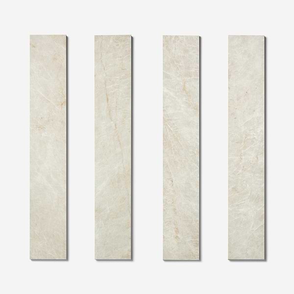 Grand Taj Mahal Pearl Beige 4x24 Stone Look Matte Porcelain Tile in Beige, View 4, open zoomed image