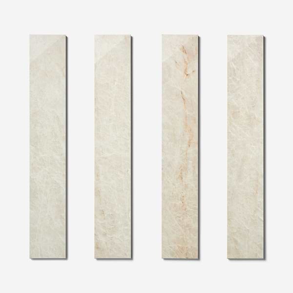 Grand Taj Mahal Pearl Beige 4x24 Stone Look Polished Porcelain Tile in Beige, View 4, open zoomed image