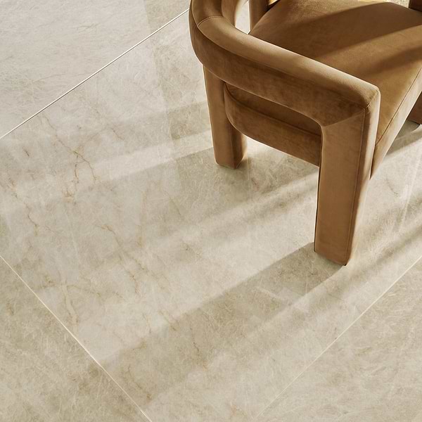 Grand Taj Mahal Fawn Beige 48x48 Stone Look Polished Porcelain Tile in Beige, View 4, open zoomed image