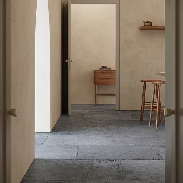 Portrait Ocean Blue 24x48 Matte Porcelain Tile in Blue Gray, View 4, open zoomed image