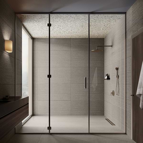 Caldaria Pleated Smoke Gray 24x48 Textured Matte Porcelain Tile