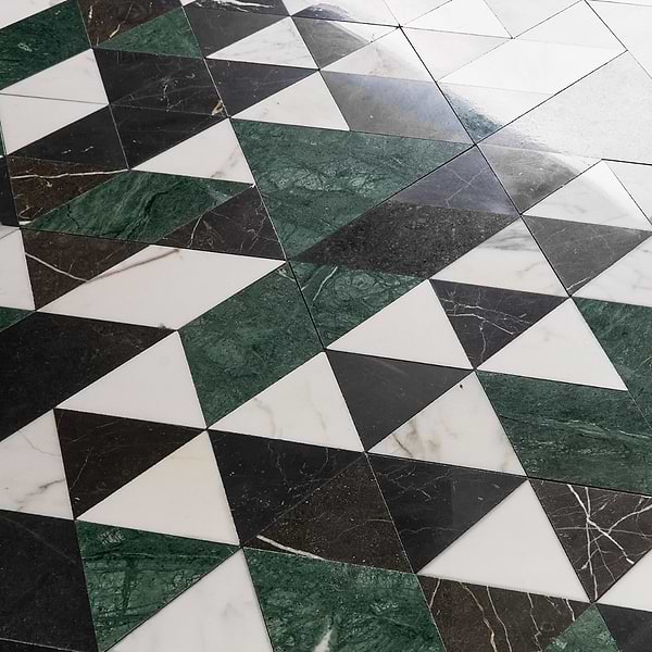 Prism Verdone Green Polished Marble Mosaic Tile