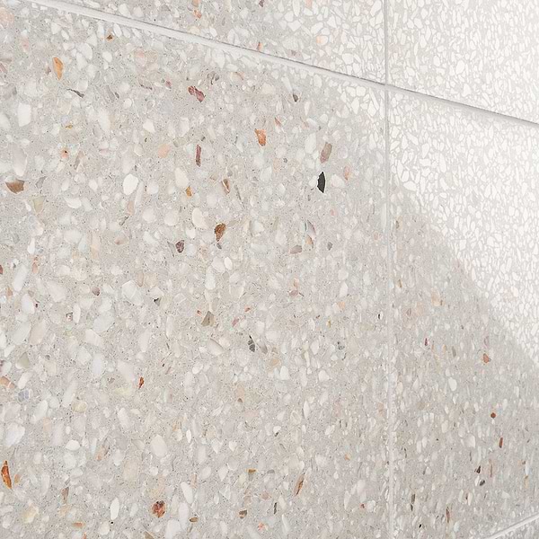 True Terrazzo Dove Gray 16x16 Polished Terrazzo Tile