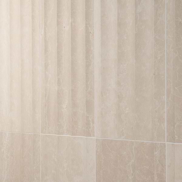 Stonework Fluted Botticino 12x24 3D Honed Marble Tile