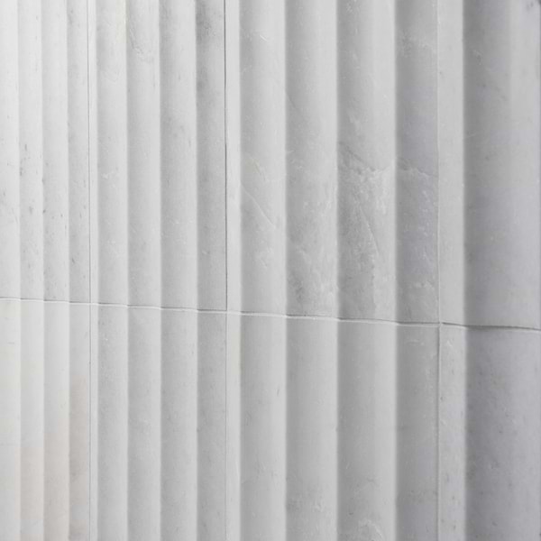 Stonework Fluted Alaska White 12x24 3D Honed Marble Tile
