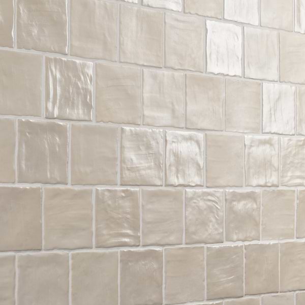 Montauk Sand Dune Beige 4x4 Mixed Finish Ceramic Tile in Cream, View 5, open zoomed image