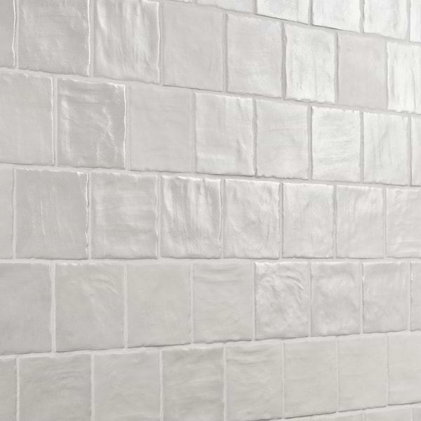 Montauk Gin 4x4 White Mixed Finish Ceramic Tile