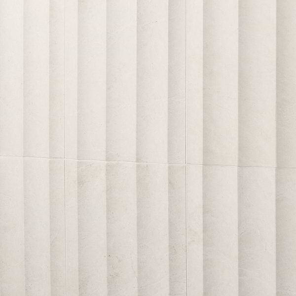 Vanilla Fluted Warm White 12x24 3D Honed Marble Tile in Warm White, View 3, open zoomed image