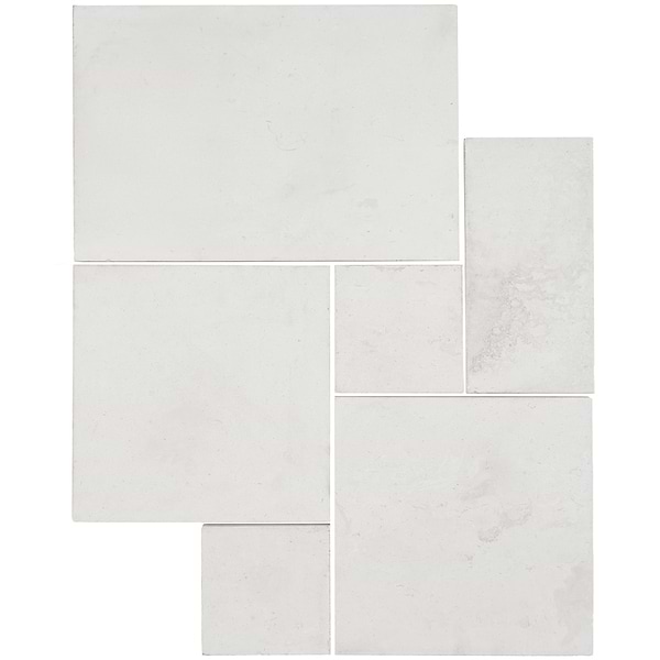 Corinthian White French Pattern Tumbled Limestone 3CM Outdoor Paver