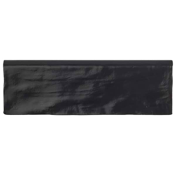 Montauk Jet 2x8 Mixed Finish Ceramic Bullnose