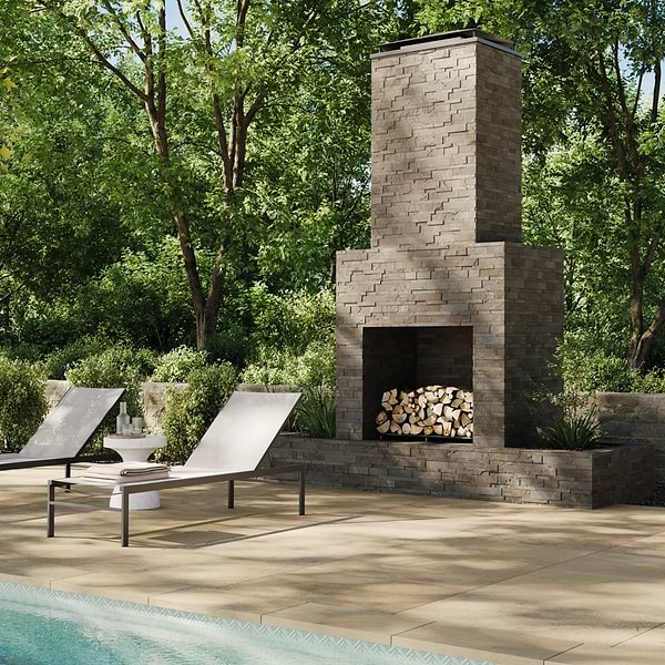 Tenerife Earth Gray 6x24 Splitface Slate Stacked Stone Tile