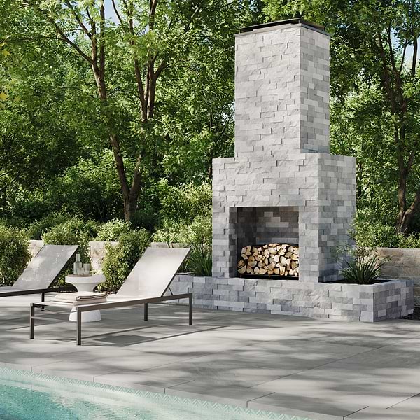 Tenerife Glacier Gray 6x24 Splitface Marble Stacked Stone Tile
