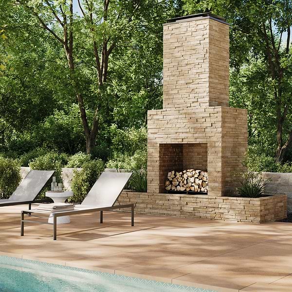 Sendero French Cremar Beige 22x33 Brushed Limestone 2CM Outdoor Paver
