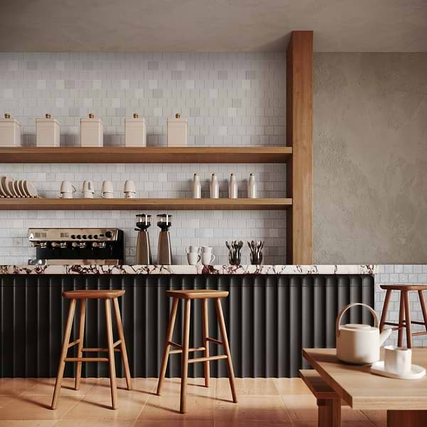 Montauk Gin 4x4 White Mixed Finish Ceramic Tile