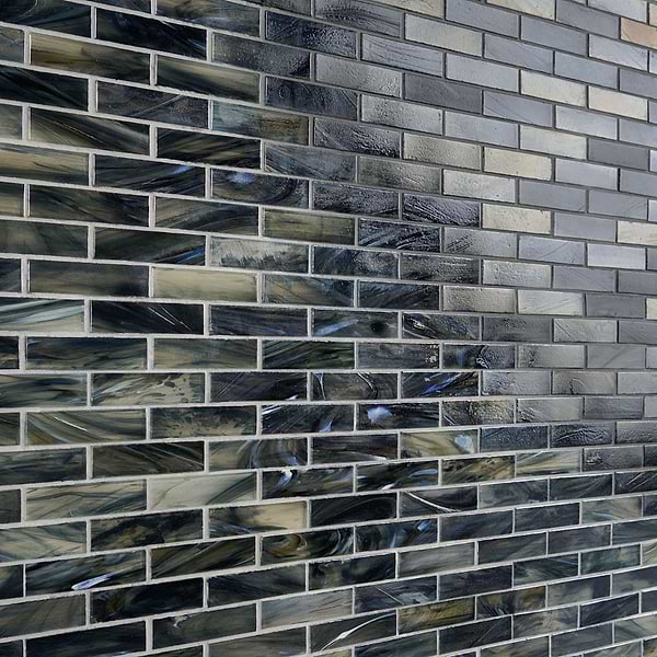 Artwater Iridescent Night Black 1x4 Polished Glass Mosaic Tile