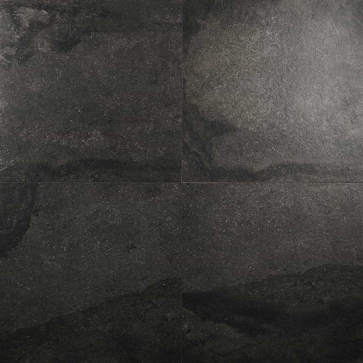 Acadia Charcoal Black 24x24 Limestone Look Matte Porcelain Tile