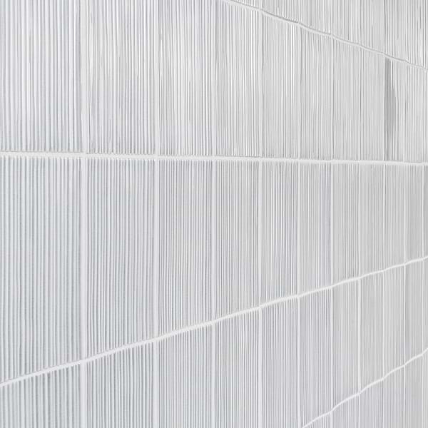 Nabi Subway Arctic Blue 4.5x9 Fluted Ridged Crackled Glossy Glass Tile